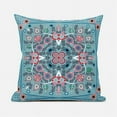 thumbnail image 3 of Amrita Sen Designs  18 x 18 in. Paisley Leaf Geo Duo Broadcloth Indoor & Outdoor Zippered Pillow - Muted Blue & Red, 3 of 7