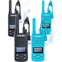 KETELESE T1 Walkie Talkies Long Range with Acoustic Tube Earpiece, Portable USB Type C FRS Two Way Radios, Rechargeable Walky Talky for Adults, NOAA, VOX for School Restaurant Church (4 Pack)