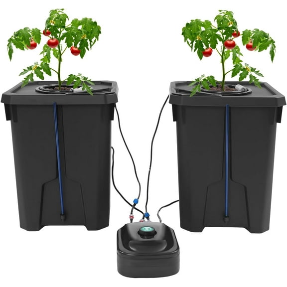 Hydroponics Grow System with Top Drip Kit, 7.13 Gal Hydroponics Growing System Kit, with Air Pump, Clay Pebbles, Culture Bucket System, Recirculating Drip Garden System (2)