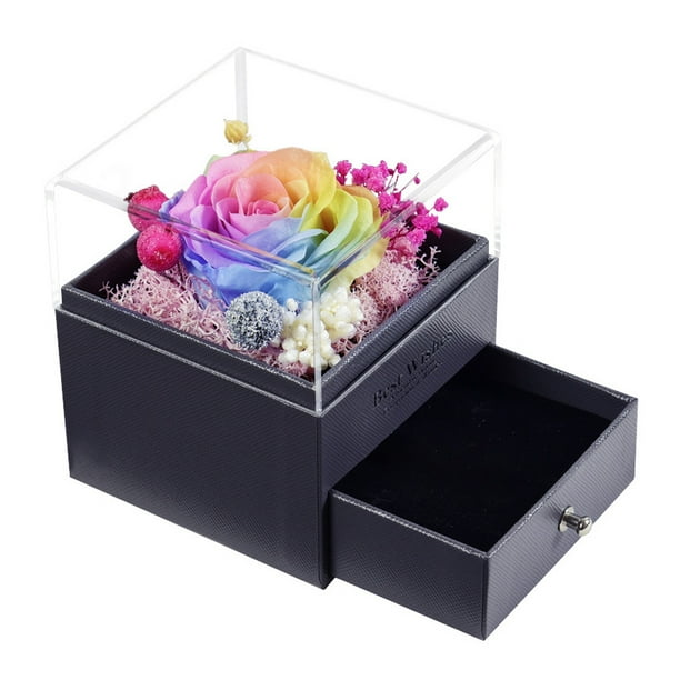 El cajón del joyero de la flor eterna puede contener collares, joyas, regalos navideños, regalos de cumpleaños para amigos y familiares.
