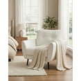 thumbnail image 2 of LAZZO Tufted Leather Accent Chair, Mid-Century Modern Upholstered Armchair for Living Room and Bedroom, White, 2 of 7