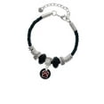 thumbnail image 2 of Delight Jewelry Silvertone Maroon Paw on Black Disc Wife Celtic Knot Leather Bead Bracelet, 7"+2" Extender, 2 of 4
