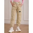 thumbnail image 4 of iiniim Little Junior Girls Elastic Waist Cargo Pants Fashion Casual Trousers for Street Hip Hop Dance Costume Bottoms Beige 12, 4 of 7