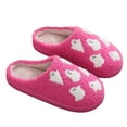 thumbnail image 4 of Leozcaa Slippers for Women Fuzzy Slip-on Slippers Warm Cozy Soft Ghost Print Memory Foam Indoor House Shoes, 4 of 9