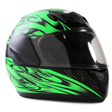 Typhoon Youth Full Face Green Helmet Size Large