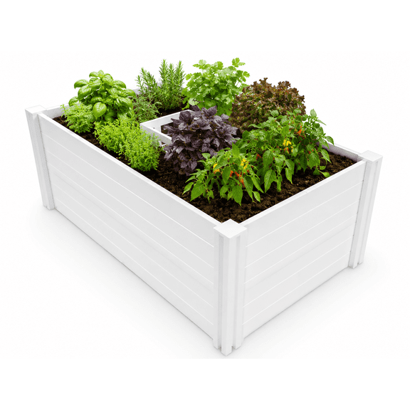 Vita 3'x5' Vinyl Keyhole Garden, White, VT17102