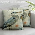 thumbnail image 3 of Nawypu Farmhouse Burlap Pillow Covers Watercolor Heron Square Cushion Covers for Sofa Couch Bed Chair Home Decoration, 3 of 5