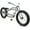 Gray, variant on WonderWheels 26" Stretch Cruiser Coaster Brake Triple Tree Fork, Handlebars Moon Bar, Alloy Polish Rims. 26x3.0 26H Black Tire - Black