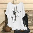 thumbnail image 2 of Gibobby Camisetas de verano para mujer Verano mujer manga corta cuello redondo flor camiseta Top Casual Slim camisas camiseta blusa(Blanco,XL), 2 of 5