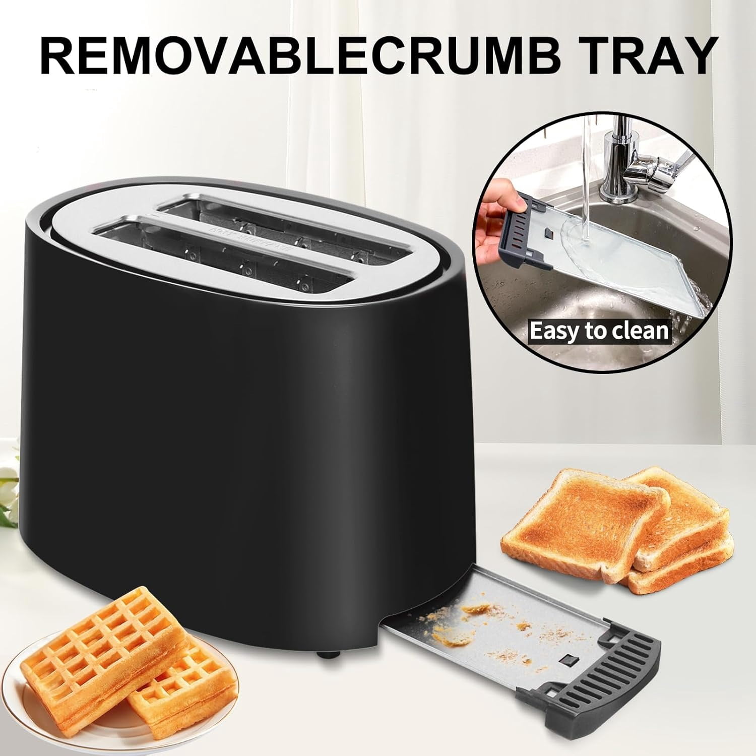 Toaster 2 Slice, Extra Wide Slot Toaster, 7 Shade Settings, Bread Toaster with Cancel, Defrost, Reheat Function, Extra Wide Slots for Waffle or Bagel, Removable Crumb Tray, 750W, Retro Red