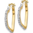 thumbnail image 3 of 14K Yellow Gold Diamond Fascination Heart Hinged Hoop Earrings (16 X 1) Made In United States df258, 3 of 6