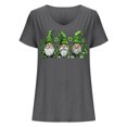 thumbnail image 4 of lcziwo Irish Shirts for Women 2025 Summer Short Sleeve T Shirt Cute Wine Glass Graphic Tees Loose Fit U Neck Blouses St. Patrick's Day Vacation Tops Dark Gray XL Lightening Sale, 4 of 5