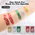 thumbnail image 5 of Festival Body Glitter Stick, Face Body Glitter Gel Holographic Hair Glitter Halloween Sequin Waterproof Face Paint Stick Glitter Makeup for Women, 5 of 7