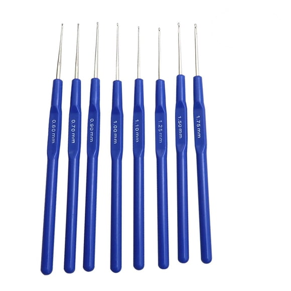 Miangastore 8pcs Steel Crochet Hooks Blue for Knitting Lovers Crafting Tools