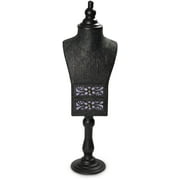 Floral Cut Out Felt Jewelry Mannequin Organizer- Gray with Purple Backdrop