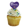 thumbnail image 5 of The Queen is Here Crown Royalty Heart Love Cupcake Picks Toppers Decoration Set of 6, 5 of 6