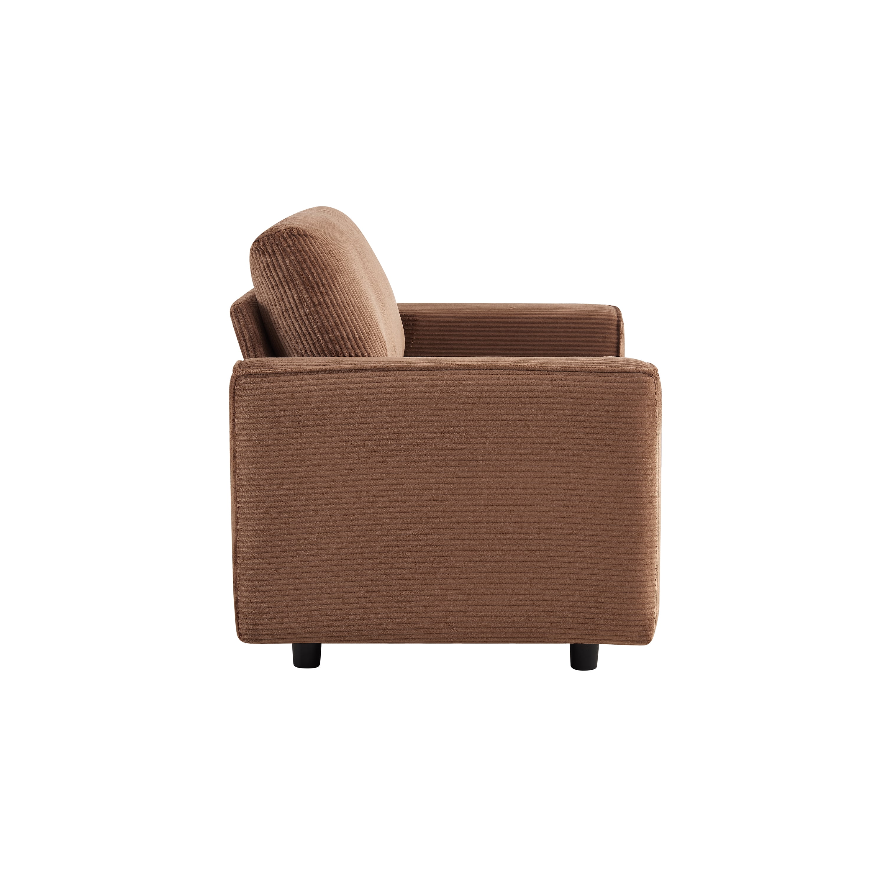 Modern Contemporary Upholstered 2-Piece Corduroy Plush Tufted Sofa Set, Brown