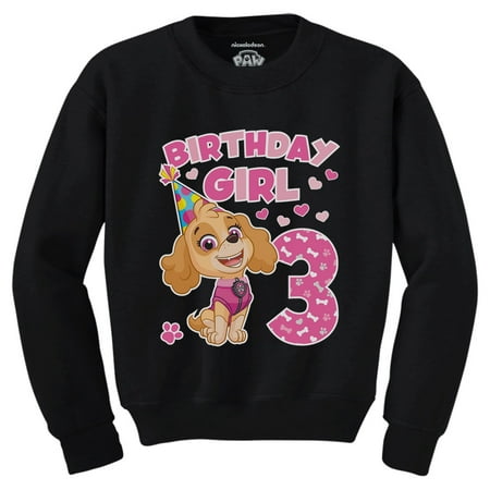

Tstars Girls 3rd Birthday Gift Tshirt Birthday Gift for 3 Year Old Paw Patrol Skye Birthday Shirts for Girl Party B Day Birthday Party Toddler Kids Sweatshirt