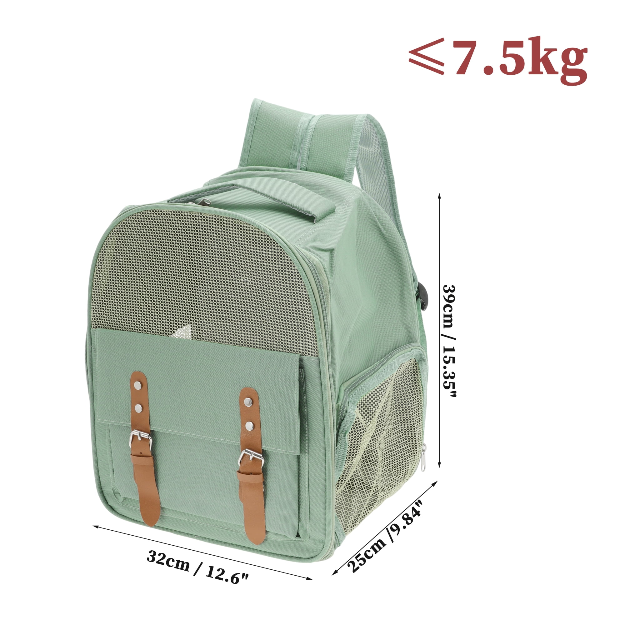 Unique Bargains Pet Backpack for Cats and Small Dogs Breathable Carrier Green