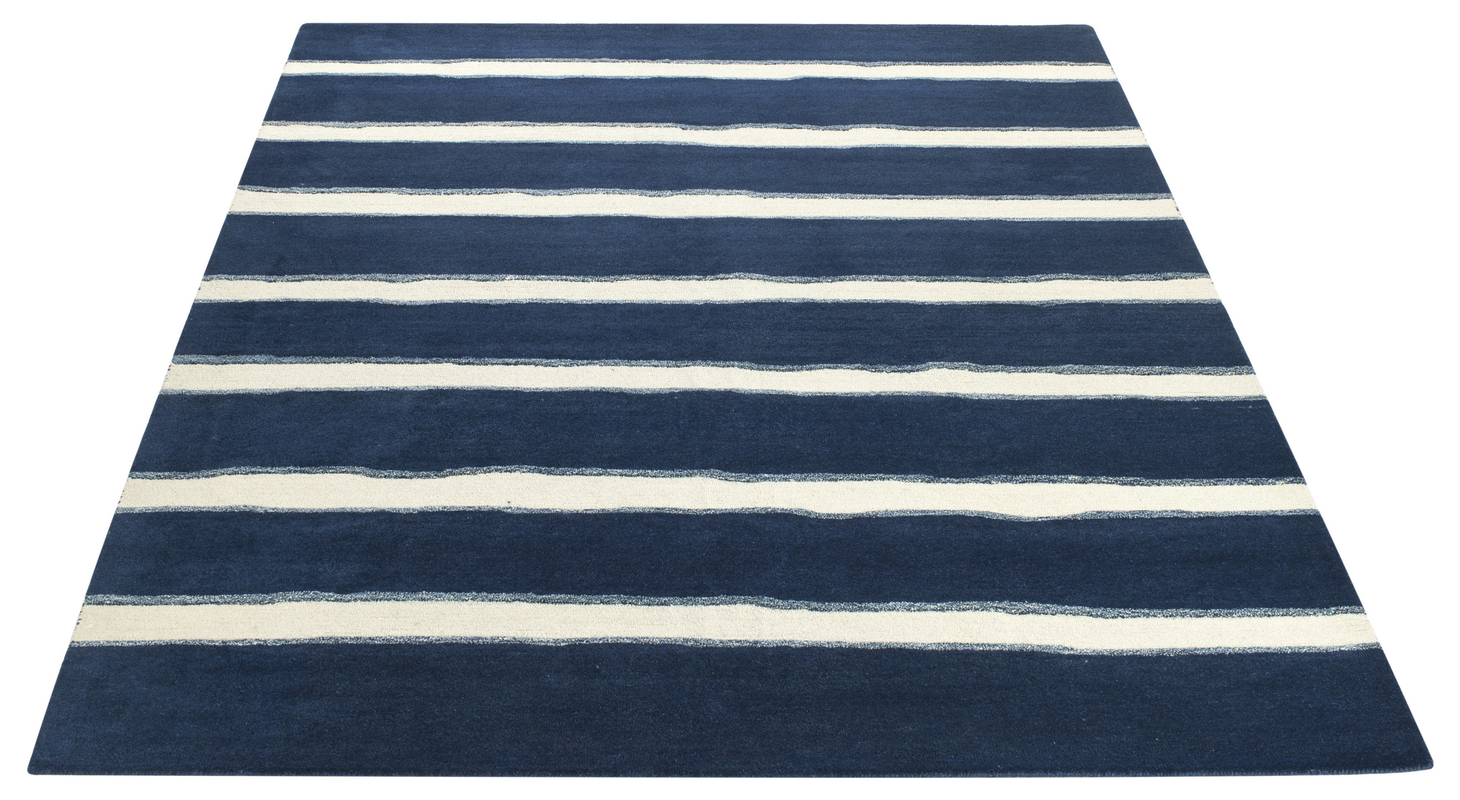 SAFAVIEH Martha Stewart Chalk Stripe Area Rug, Wrought Iron/Navy, 10' x 14'