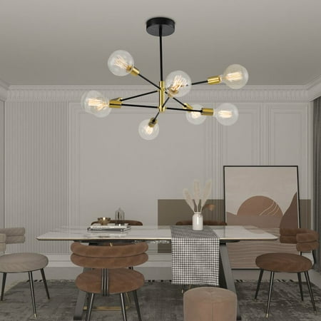 

8 - Light Unique / Statement&Sputnik Modern Linear With Wrought Iron Accents