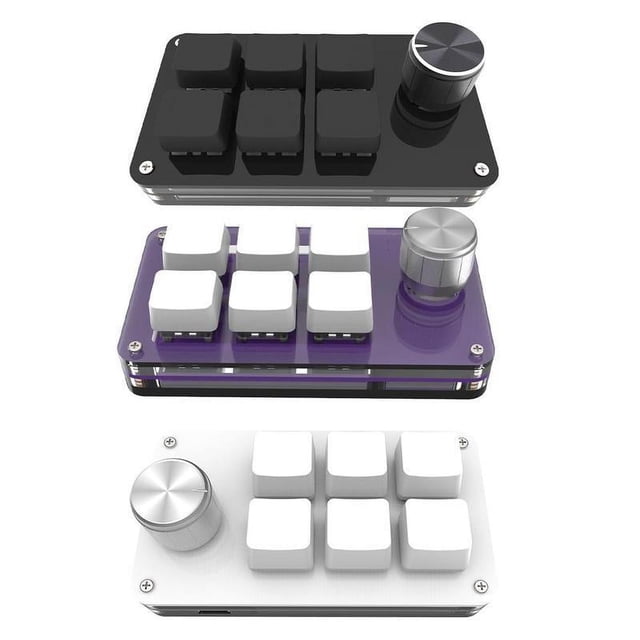 Transparent purple Mini Keypad Mechanical Keyboard DIY Custom USB Programming E3 G2U8