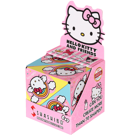 SHASHIBO Hello Kitty & Friends Shape Shifting Box - STEM Magnetic Fidget Cube That Transforms Into Over 70 Shapes, Rainbow, 1 Pack