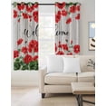 thumbnail image 2 of Red Spring Floral Blackout Curtains for Bedroom Living Room Darkening Curtains 63 Inches Long Welcome Green Botanical Vintage Window Curtain 2 Panels Set Window Treatment Grommet Drapes 42"x63", 2 of 9
