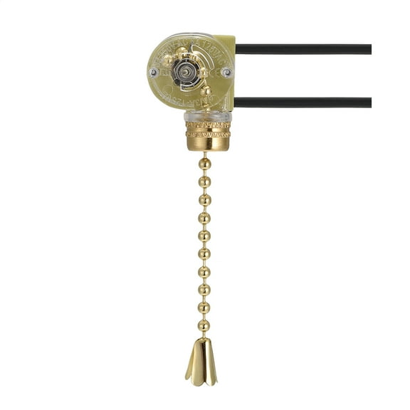 Uxcell Fan Light Switch with Golden Pull-chain Pendant Gold Tone