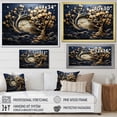 thumbnail image 5 of Designart "Coastal Harmony Gold and Blue Ambiance II" Oversized Landscapes Framed Wall Art - Country Gold Tree Living Room Framed Canvas Art, 5 of 7