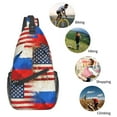 thumbnail image 5 of Crossbody Sling Backpack Russian America Flag Travel Sport Hiking Chest Bag Daypack, 5 of 6