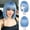 Blue, variant on Bob wig with bangs, women's short bob wig | 12-inch short bob wig with bangs, straight synthetic wig, adjustable straps, suitable for everyday wear and parties.
