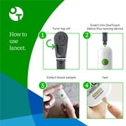 OneTouch Delica Plus Lancets & OneTouch Verio Test Strips Bundle - Fine 30-Gauge - for Diabetes Testing - Diabetic Supplies for Blood Sugar Monitor - Includes 60 Test Strips & 60 Lancets