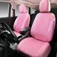 thumbnail image 4 of CAR GRAND Bling Car Seat Covers Front Pair, Shining Rhinestone Diamond Waterproof Faux Leather, Universal Fit Automotive Glitter Crystal Sparkle Strips for Cute Women Girl, solid pink, 4 of 7