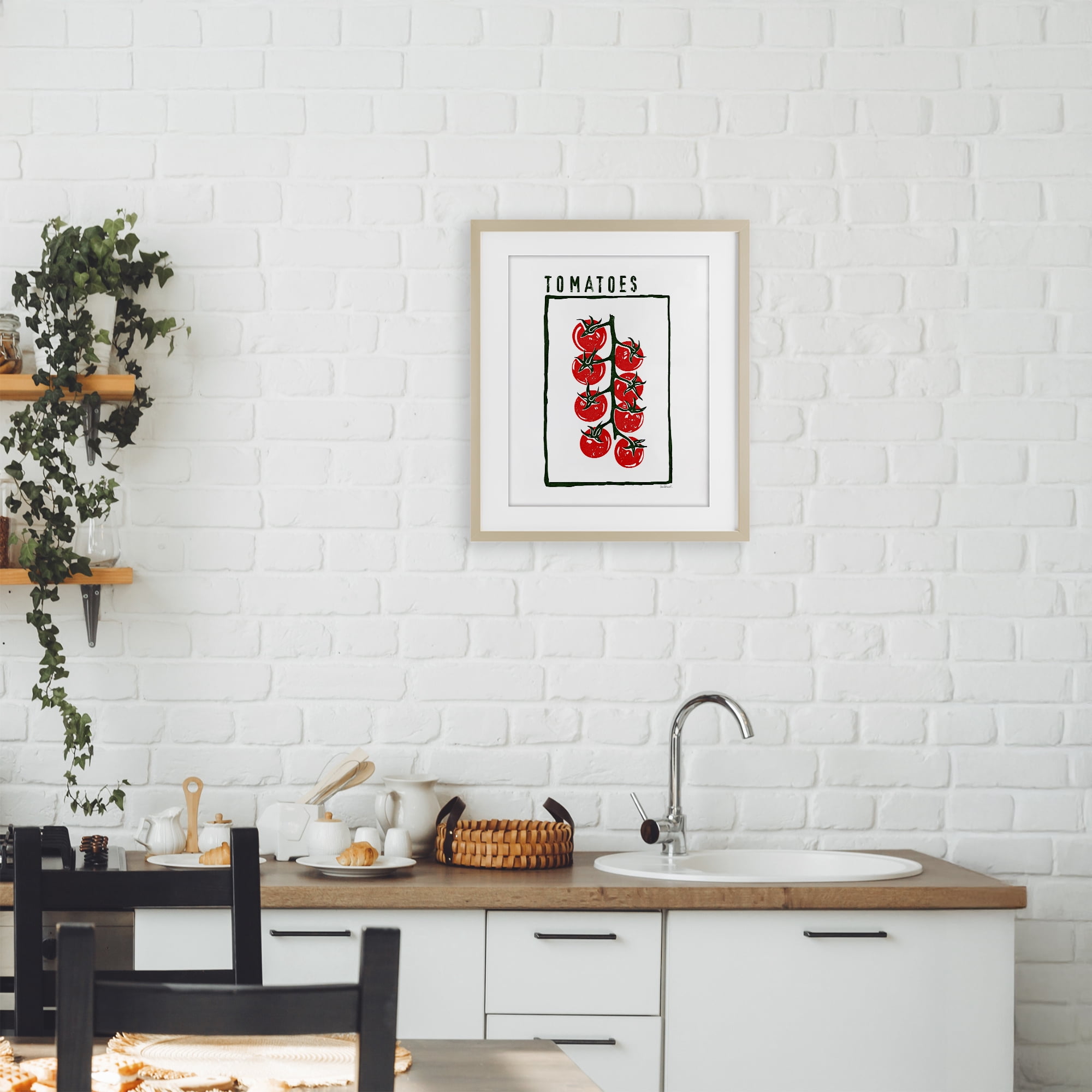Stupell Industries Ripe Tomatoes Cluster Birch Framed Print Under Glass, design by Amanda Greenwood