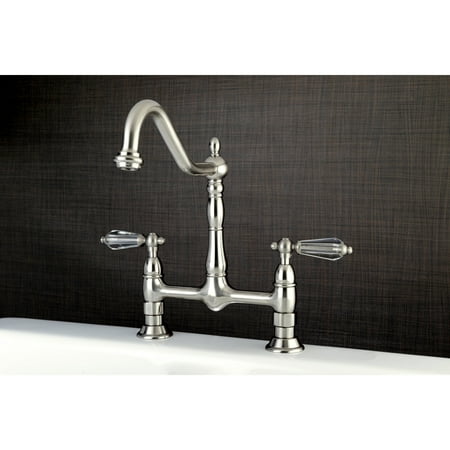 Kingston Br Victorian High Spout Bridge Crystal Handles Kitchen Kingston Br Victorian High Spout Bridge Crystal Handles Kitchen Faucet