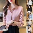 thumbnail image 6 of BUYISI Womens New style Fashion Versatile Chiffon shirt Loose Temperament Tops Champagne M, 6 of 8