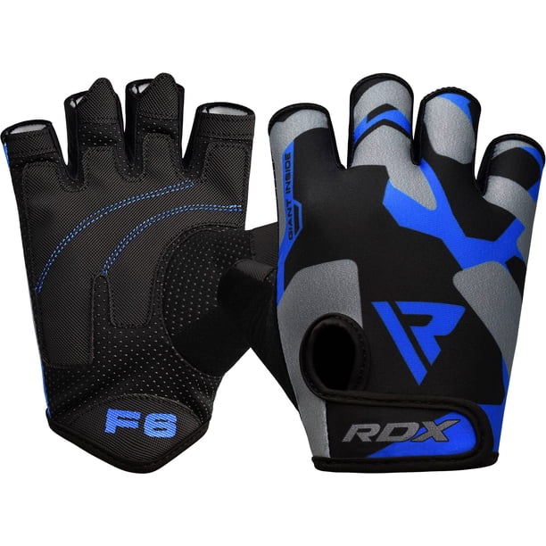 Rdx Guantes de levantamiento de pesas Gimnasio Fitness Entrenamiento Antideslizante Palma acolchada Equipo de entrenamiento de fuerza elástico Hombres Mujeres Ejercicio de medio dedo Culturismo Calist