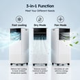 thumbnail image 5 of SIMZLIFE 10000 BTU Portable Air Conditioner with WIFI and Remote Control,Small AC Unit with Dehumidifier and Fan for Rooms up to 550 Sq. Ft., White, 5 of 10