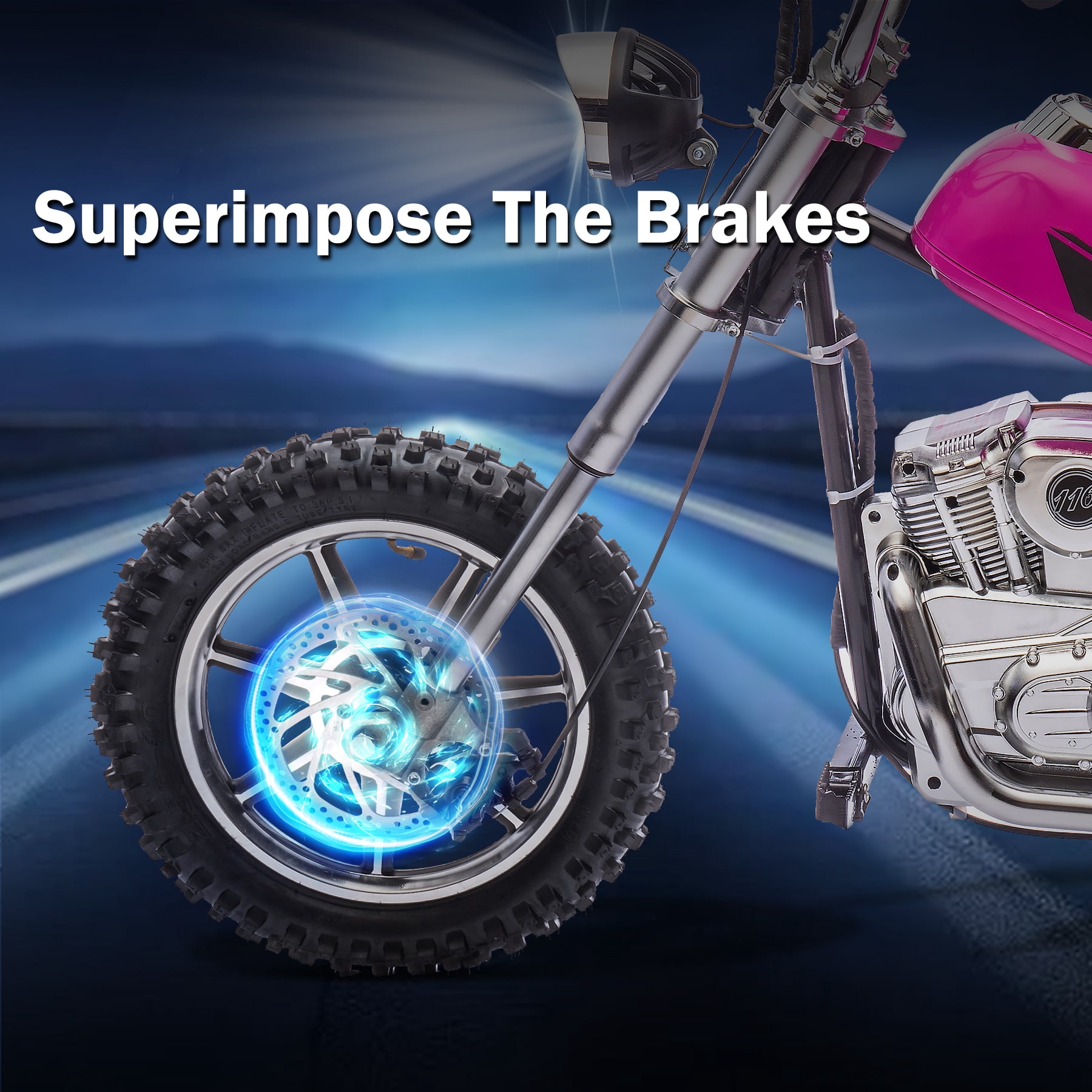 JoyWheels 36V Electric Dirt Bike, 350W Ride on Toy Motorcycle for kids,14mph, Pink