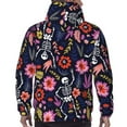 thumbnail image 7 of Wukai Dancing Skeletons Floral Garden Print Men Hoodies Fleece Sweatshirts Long Sleeve Sweaters Pullover Fall Outfits Winter Clothes-X-Large, 7 of 7