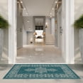 thumbnail image 4 of SAFAVIEH Courtyard Delbet Medallion Indoor/Outdoor Area Rug, Teal/Ivory, 2'7" x 5', 4 of 10