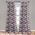 thumbnail image 2 of Floral Window Curtains, Vintage Style Poppy Flowers Vintage Romantic Blossoms on Grunge Back, Lightweight Decor 2-Panel Set with Rod Pocket, Pair of - 28"x63", Mauve Taupe Charcoal Grey, by Ambesonne, 2 of 3