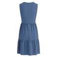 thumbnail image 6 of Uootdi Midi Dresses for Women V Neck Solid Color Sleeveless Button Front Tiered Dress Soft Stretchy Top Casual Blouse Gift, 6 of 7