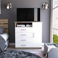 thumbnail image 2 of TUHOME Peru 4 Drawer Dresser - Light Oak/White Engineered Wood, 2 of 7