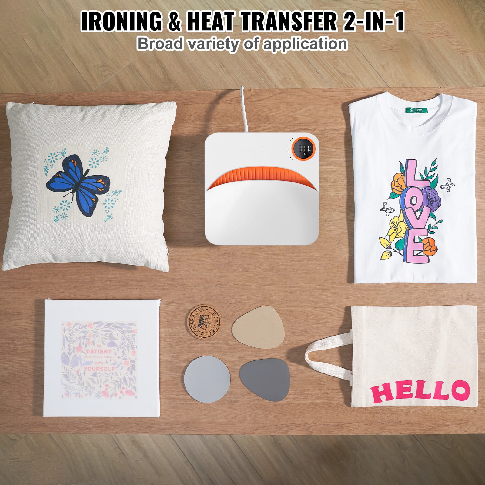BENTISM Heat Press Machine 9" X 9", Portable Fast Heat-up Mini Easy Press with Timing Function & Insulated Base for Hat, Bags, Heating Transfer Projects