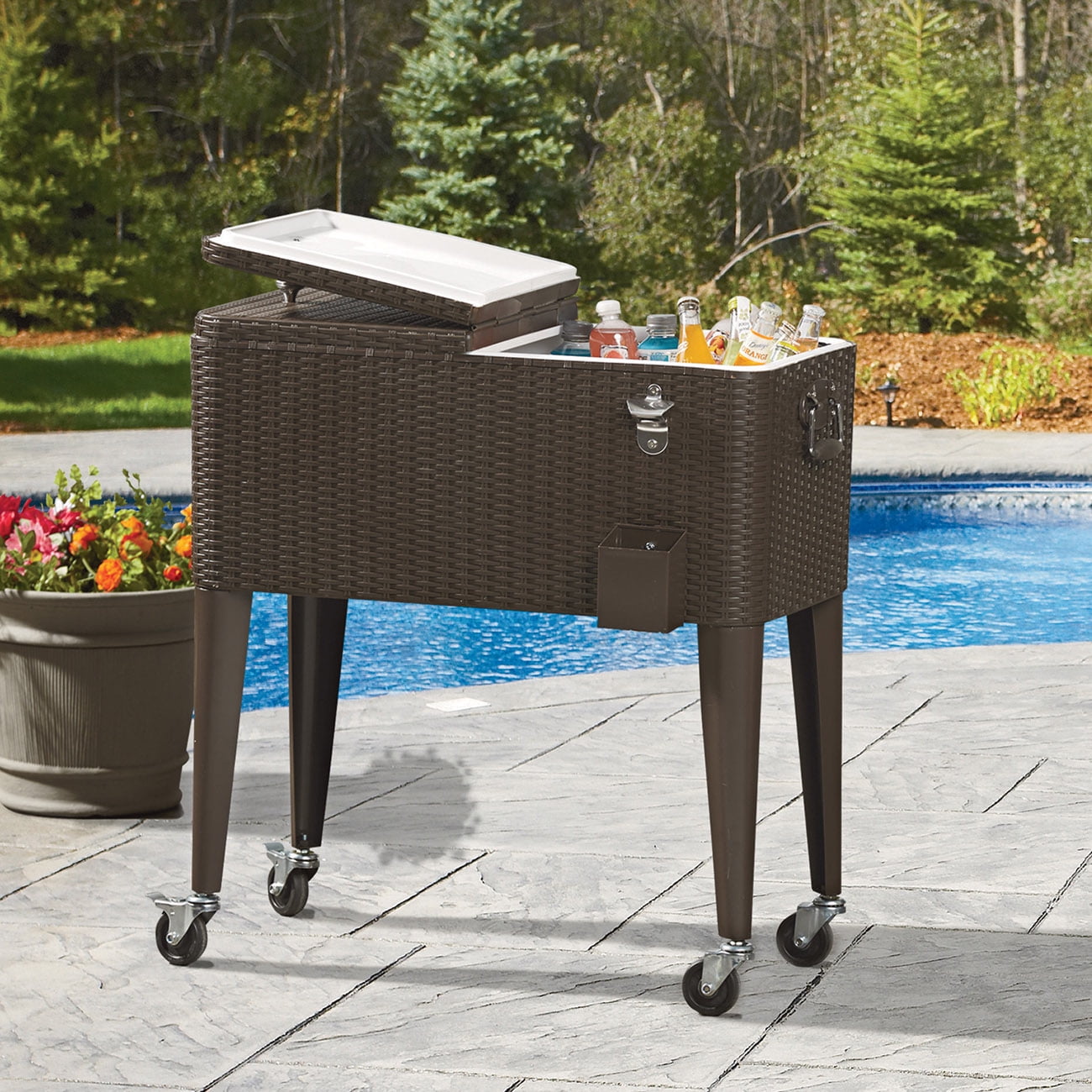 Belleze 80QT Portable Rolling Cooler Ice Chest Cool ...