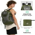 thumbnail image 5 of WATERFLY Unisex 30L Small Foldable Packable Travel Hiking Backpacks Daypack,Black NavyGreen, 5 of 7