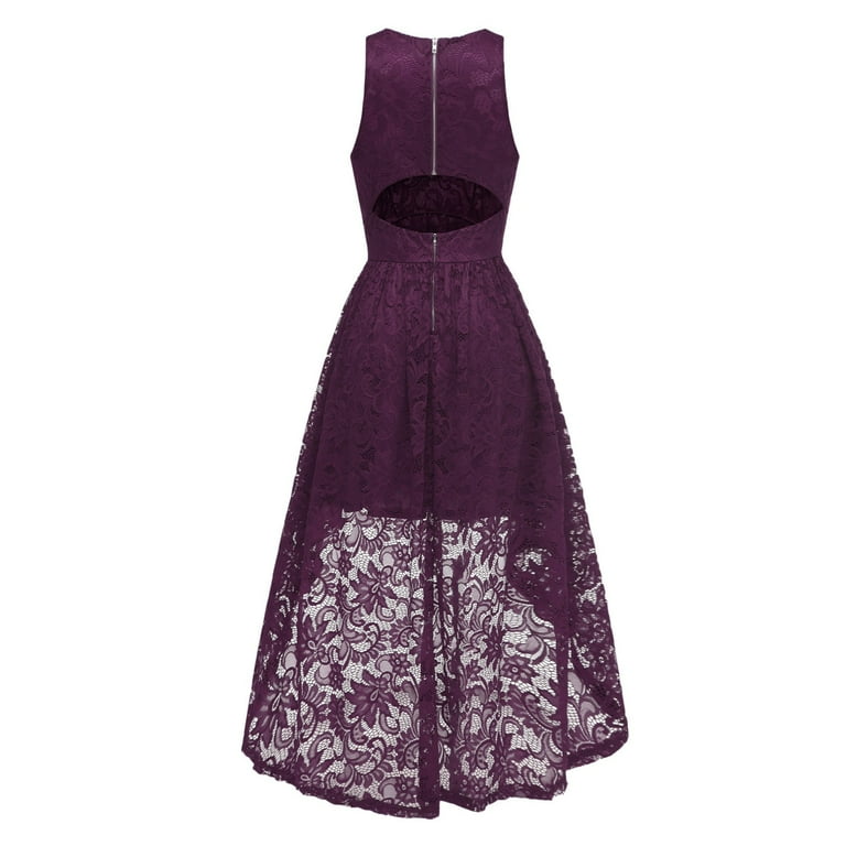 Purple dress short front long deals back