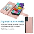 thumbnail image 4 of Njjex for Samsung Galaxy A11 A21 A01 A51 A71 4G 5G Cases Wallet, PU Leather [9 Card Slots] Credit Holder Folio Flip [Detachable] Kickstand Magnetic Phone Cover & Lanyard -Rose Gold, 4 of 5